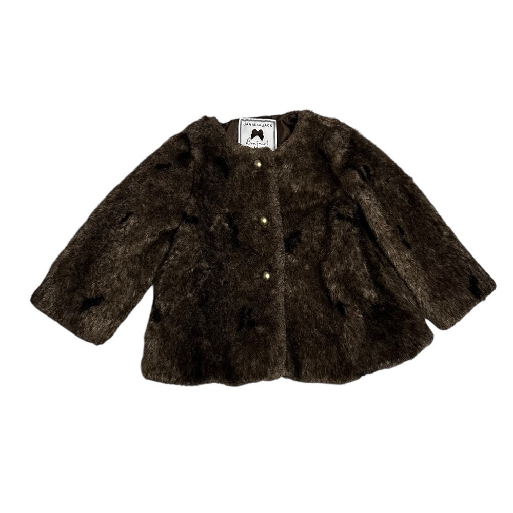 Janie and Jack Brown Faux Fur Cape